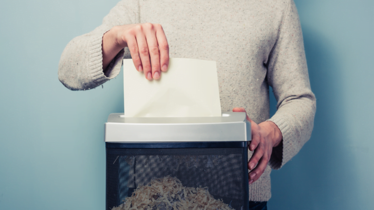 Shredding confidential documents